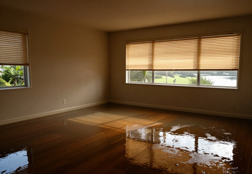 Wet subfloor in Oxley Park before treatment